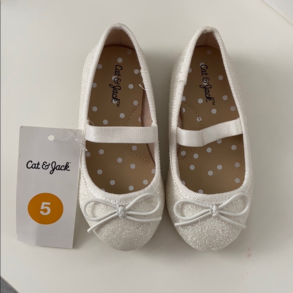 White ballet slip on flats